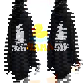 First Birthday Boys Girls Mama Rubber Duck Family Matching Women Oversized Hoodie Back Print | Seseable FR