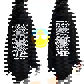 Five Is A Vibe 5Th Birthday Groovy Boys Girls 5 Years Old Women Oversized Hoodie Back Print | Seseable FR