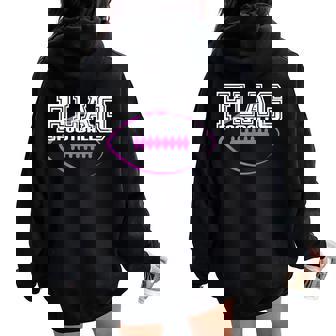 Flag Football Girls' Team Players Women Oversized Hoodie Back Print | Mazezy