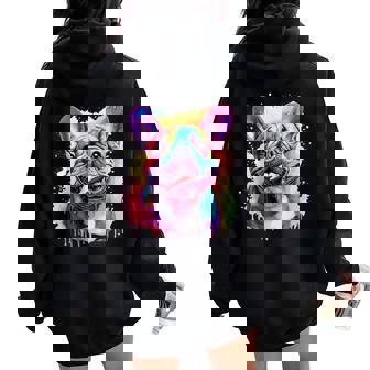 French Bulldog Lovers Pop Art Color French Bulldog Men Women Girls Kids Women Oversized Hoodie Back Print | Mazezy