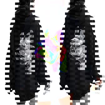 Frenchie French Bulldog Pop Art Portrait Bouledogue Men Women Kids Women Oversized Hoodie Back Print | Mazezy