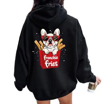 Frenchie Fries French Bulldog Dog Lover Women Women Oversized Hoodie Back Print - Thegiftio UK