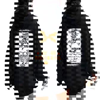 Friends Giving 2025 Thanksgiving Friendsgiving Messy Bun Women Oversized Hoodie Back Print - Thegiftio