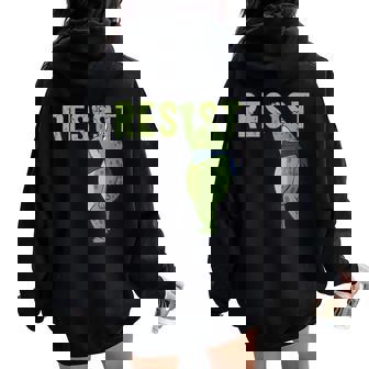 Frog Resist Portland Frog Protest Portland Frog Activist Women Oversized Hoodie Back Print - Thegiftio