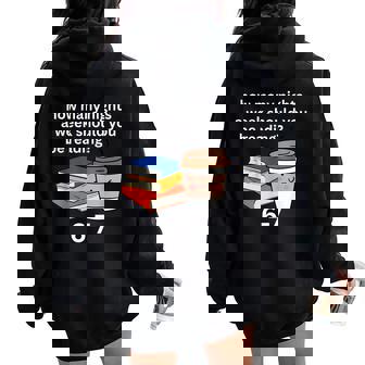 67 Meme English Teacher Reading Book Lover Humor Women Oversized Hoodie Back Print | Seseable CA