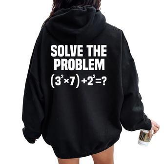 67 Meme Math Six Seven Teacher Brainrot Joke Women Oversized Hoodie Back Print - Thegiftio UK