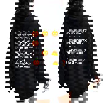67 Meme Pumpkin Ghost Math Teacher Halloween Costume Women Oversized Hoodie Back Print | Mazezy