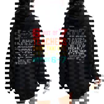 67 Teacher Middle School Teacher 6 7 Overuse 67 Women Oversized Hoodie Back Print | Seseable FR