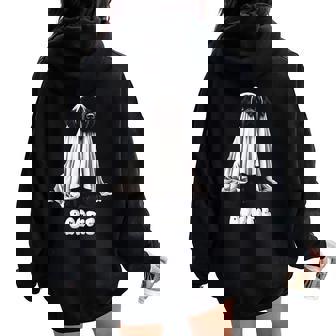 Boofie Newfoundland Dog Halloween Newfie Ghost Dog Mom Women Oversized Hoodie Back Print | Seseable FR