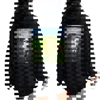 Cat Owl Meme Meowl Meme Brainrot Gen Z Memes Women Oversized Hoodie Back Print | Seseable FR