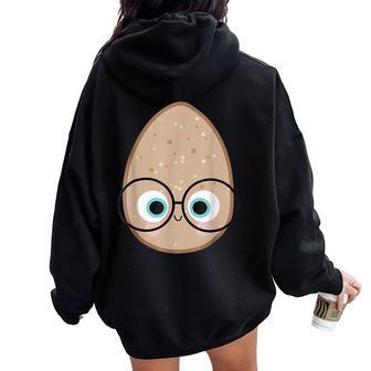 Cute Good Egg Teacher Halloween Costume Food Group Women Oversized Hoodie Back Print - Thegiftio