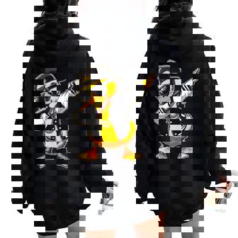 Duck Dabbing Rubber Duck With Sunglasses Women Oversized Hoodie Back Print | Seseable FR