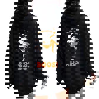 Ghost Halloween Wine I’M Here For Boos Women Oversized Hoodie Back Print | Seseable FR