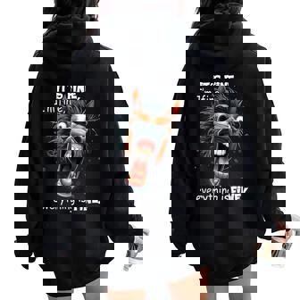 Horse It's Fine I'm Fine Everything Is Fine Women Oversized Hoodie Back Print | Mazezy