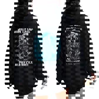 Human By Chance Alpha By Choice Sarcastic Meme Women Oversized Hoodie Back Print | Seseable FR
