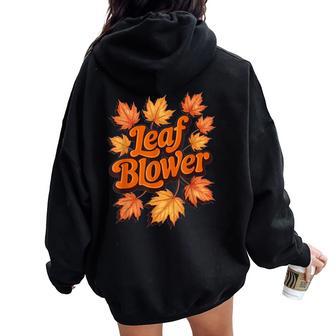 Leaf Blower Fall Autumn Costume Matching Outfit Women Oversized Hoodie Back Print - Thegiftio UK