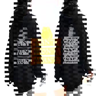 Medieval Frog Meme Sarcastic Introvert Humor Fantasy Women Oversized Hoodie Back Print | Seseable CA