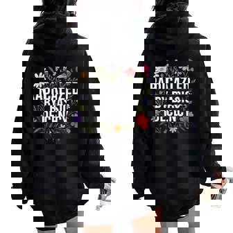 Radicalized By Basic Decency Vintage Floral Womens Women Oversized Hoodie Back Print | Seseable CA