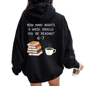 Reading 67 Six Seven Meme English Teacher Book Lover Women Oversized Hoodie Back Print - Thegiftio UK