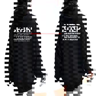 Sarcastic Quote Re-Tired Definition Lazy N Retired Women Oversized Hoodie Back Print - Thegiftio