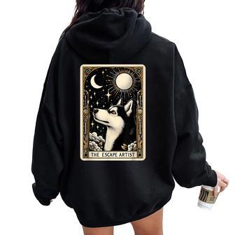 Siberian Husky Tarot Card Husky Lover Women Women Oversized Hoodie Back Print - Thegiftio