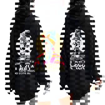Skeleton La Bruja No Cafecito No Magic Skeleton Women Women Oversized Hoodie Back Print | Mazezy