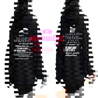 Future Infirmière Étudiante Fille En Cours Cadeau Infirmiere Sweat à capuche oversize pour femme avec imprimé dans le dos - Cadeauxyz