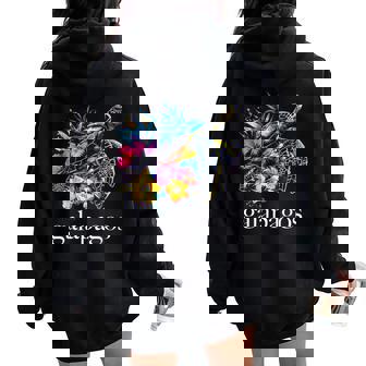 Galapagos Islands Sea Turtle Ecuador Scuba Diving Souvenir Women Oversized Hoodie Back Print - Thegiftio