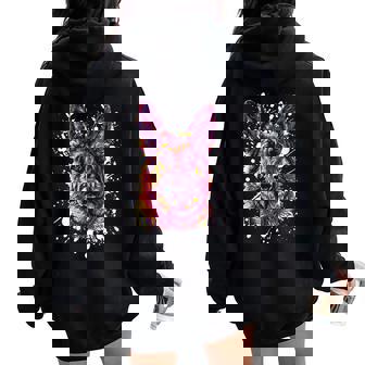 German Shepherd Dog Colorful Pop Art Portrait Animal Women Oversized Hoodie Back Print | Mazezy