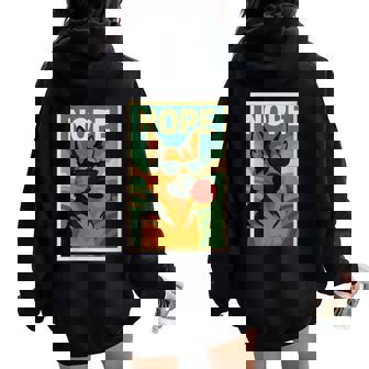 German Shepherd Nope Chewing Gum Bubble Print Pop Art Women Oversized Hoodie Back Print | Mazezy