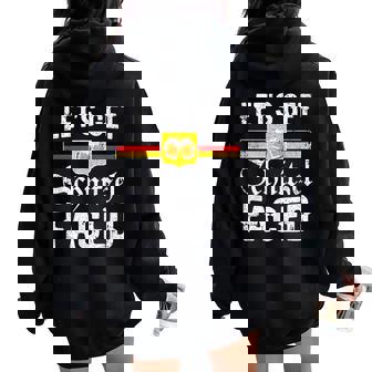 Lets Getchnitzel Faced Retro Oktoberfest Women Oversized Hoodie Back Print - Regaloses