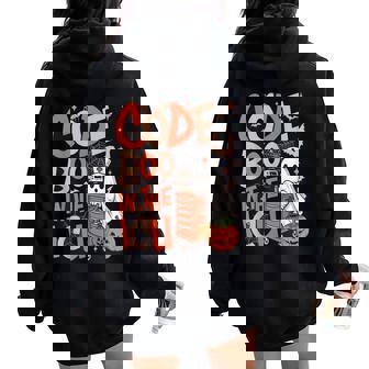 Ghost Code Boo In The Icu Nursing Nurse Halloween Costume Women Oversized Hoodie Back Print | Seseable FR