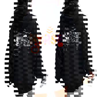 Ghost Nurse Healthcare Worker Cute Nurse Halloween Women Oversized Hoodie Back Print | Seseable FR