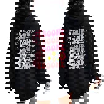 Girl Retro Boone Groovy Flower First Name Personalized 80'S Women Oversized Hoodie Back Print | Mazezy