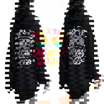 Girls Trip Miami 2026 Retro Squad Vacation Outfit Women Oversized Hoodie Back Print | Seseable UK