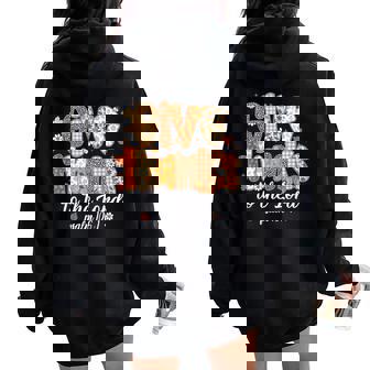 Give Thanks To The Lord Pumpkin Floral Fall Christian Autumn Women Oversized Hoodie Back Print | Mazezy