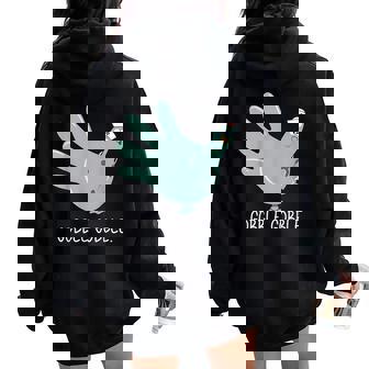 Gobble Gobble Turkey Glove Nurse Thanksgiving Women Oversized Hoodie Back Print | Mazezy