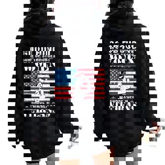 God Found Some Of The Strongest And Made Them Veterans Women Oversized Hoodie Back Print | Mazezy