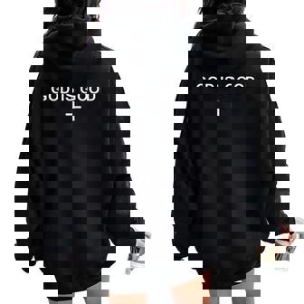 God Is Good Cross Christian Minimalist Religious Faith Women Oversized Hoodie Back Print | Seseable CA