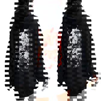 Goth Grunge Girl Waifu Demon Anime Horror Alt Aesthetic Women Oversized Hoodie Back Print | Seseable CA