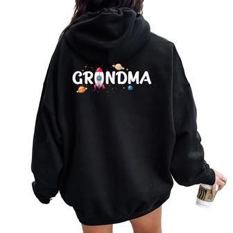 Grandma Of The Birthday Boy Astronaut 1St Birthday Family Women Oversized Hoodie Back Print - Thegiftio UK