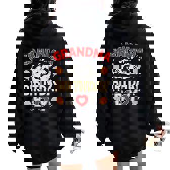 Grandma Of The Birthday Boy Family Party Decor Grandson Women Oversized Hoodie Back Print | Seseable UK