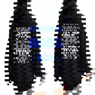 Grandma Of The Boss Birthday Party Outfit Like A Boss Women Oversized Hoodie Back Print | Seseable CA