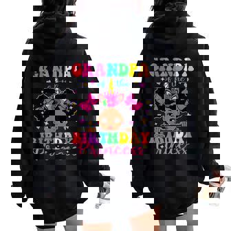 Grandpa Of The Birthday Girl Princess Afro Melanin Unicorn Women Oversized Hoodie Back Print | Mazezy