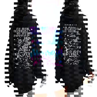 Great Grandma Of The Birthday Mermaid Matching Birthday Girl Women Oversized Hoodie Back Print | Seseable UK