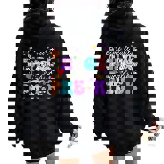 Groovy Some Call It Chaos We Call It Pre-K Teacher Women Oversized Hoodie Back Print | Seseable CA