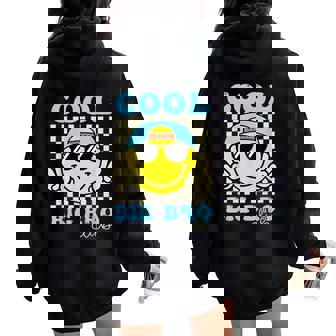 Groovy Cool Big Bro Club Retro Big Brother Family Matching Women Oversized Hoodie Back Print - Thegiftio