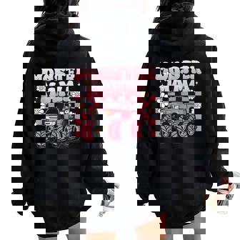 Groovy Monster Truck Mama Mom Monster Truck Are My Jam Truck Women Oversized Hoodie Back Print | Seseable CA
