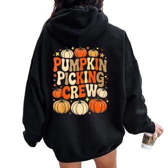 Groovy Pumpkin Picking Crew Matching Family Autumn Women Oversized Hoodie Back Print - Thegiftio UK