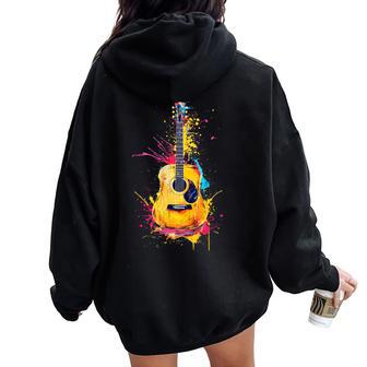 Guitarra Acústica Para Hombres Es Y Niños Women Oversized Hoodie Back Print - Regaloses